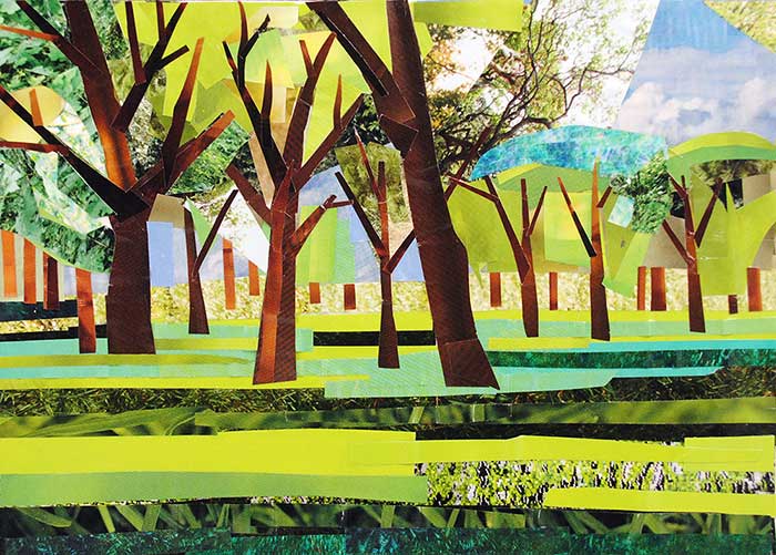 Afternoon in the Park collage by Megan Coyle