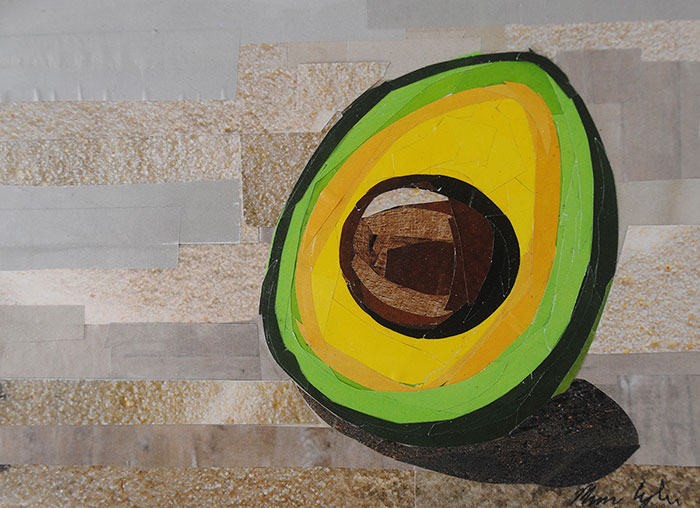 Avocado Time by collage artist Megan Coyle