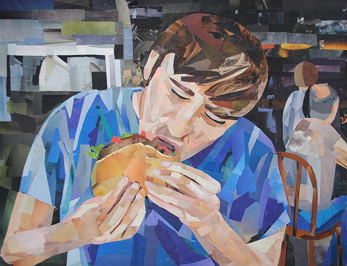 Chow Time by collage artist Megan Coyle