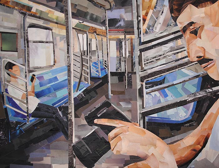Commuters by collage artist Megan Coyle