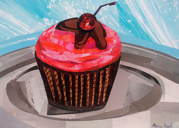 Cupcake Time by collage artist Megan Coyle