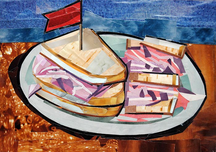 Deli Sandwich by collage artist Megan Coyle