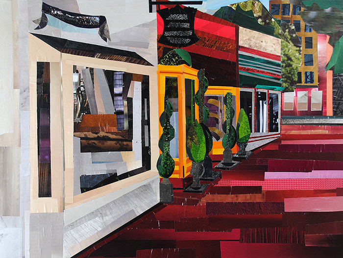 Downtown Shopping by collage artist Megan Coyle