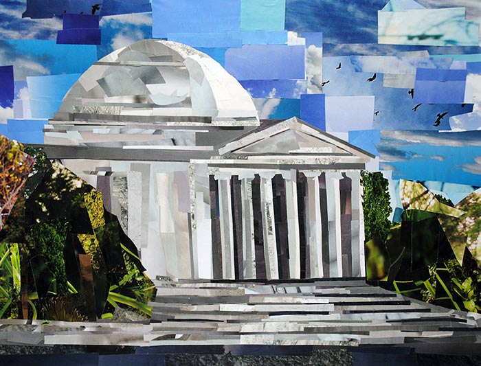 Jefferson Memorial by collage artist Megan Coyle