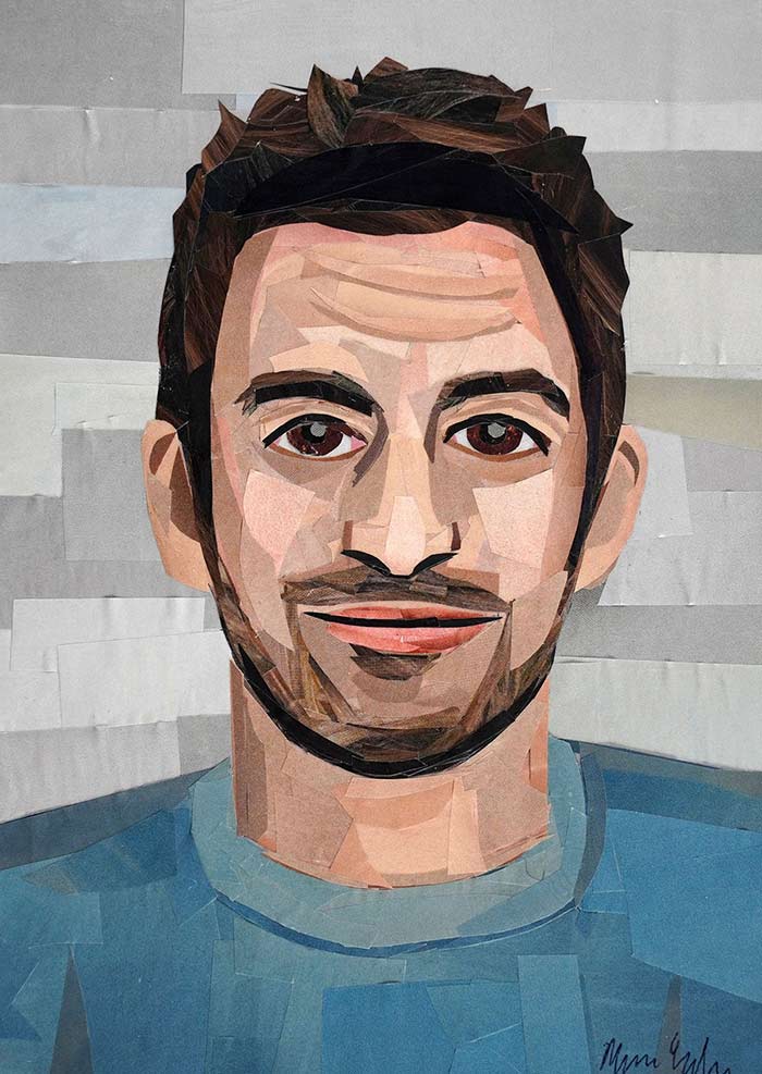 Nick Miller (Jake Johnson) collage illustration portrait by Megan Coyle