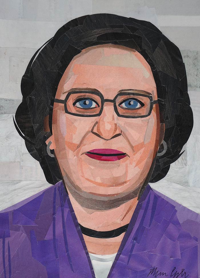 Phyllis Vance is a collage made entirely from magazine cutouts by Megan Coyle