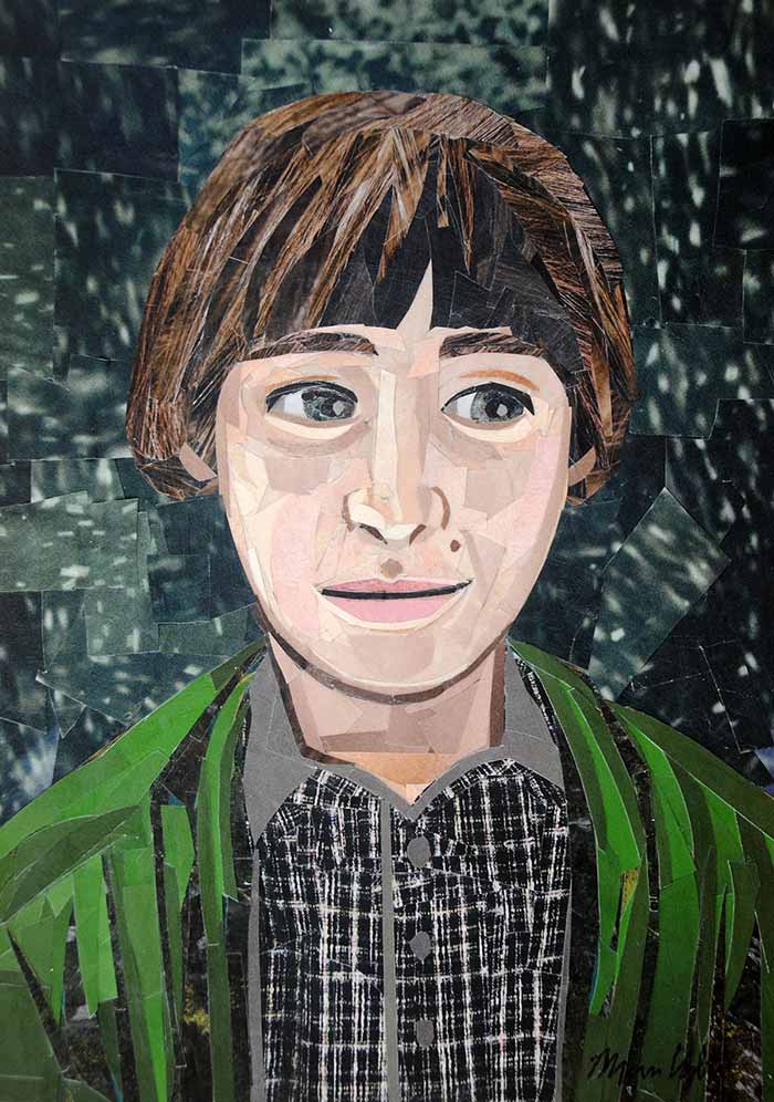 Will Byers collage portrait illustration by Megan Coyle