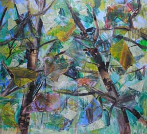 Abstract Trees by collage artist Megan Coyle