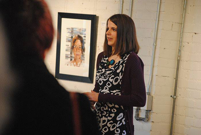 Megan Coyle giving an artist talk